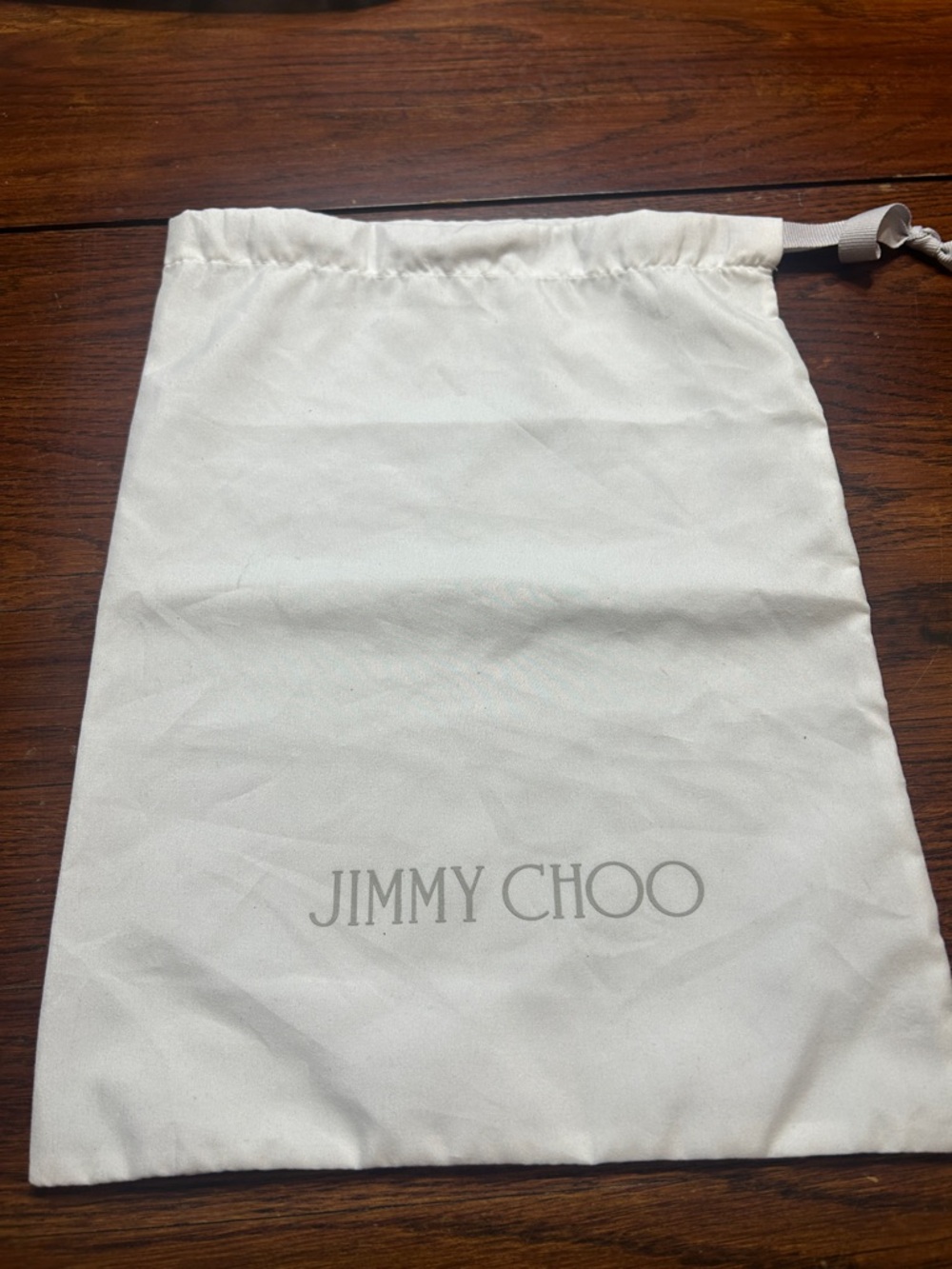 Jimmy Choo White Drawstring Dust Bag with Logo